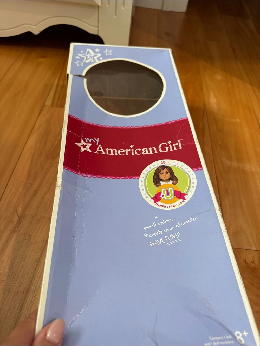 American Girl Doll in Lavender and Red Box